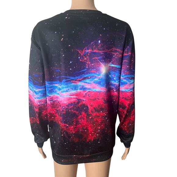 Taco Pizza Cat Shirt Womens Large Multicolored Space Galaxy - Picture 2 of 9